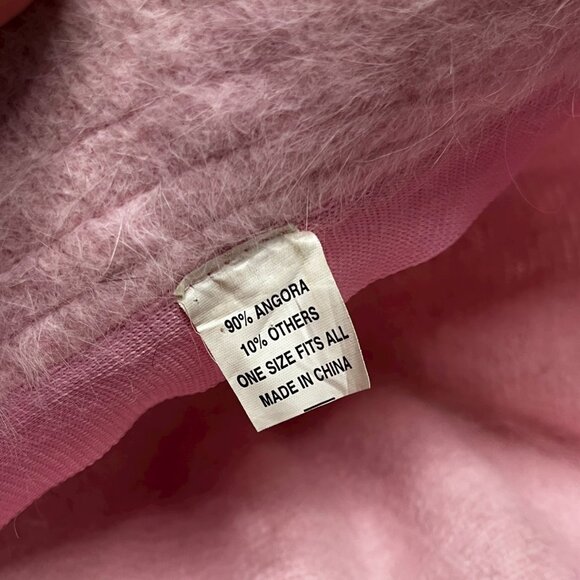 Angora Bucket Hat Light Pink Womens Cap Fur - Picture 6 of 7